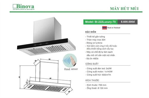 Máy Hút Mùi Binova BI-222Luxury-70