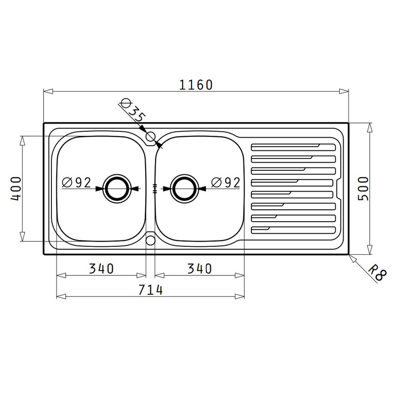 Chậu rửa Hafele Rose HS S11650