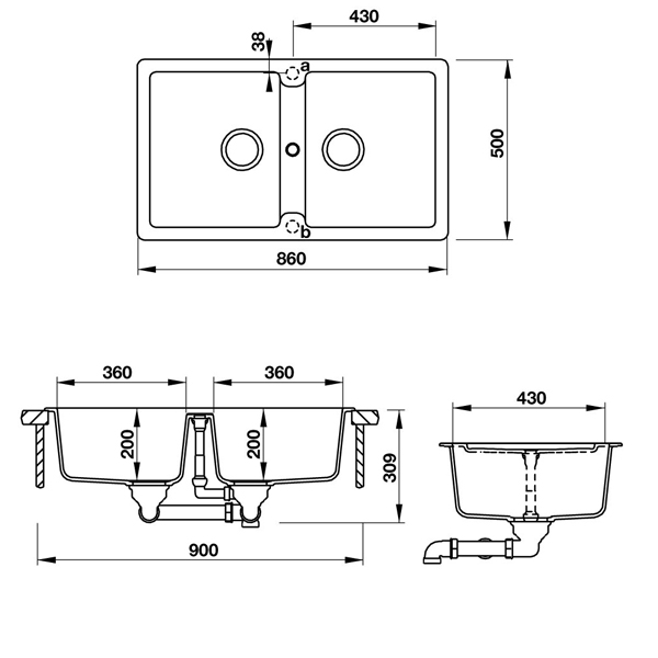 Chậu rửa Hafele Typos N-200