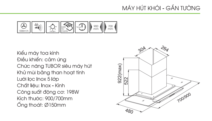 Máy Hút Mùi Faster FS-90EFN