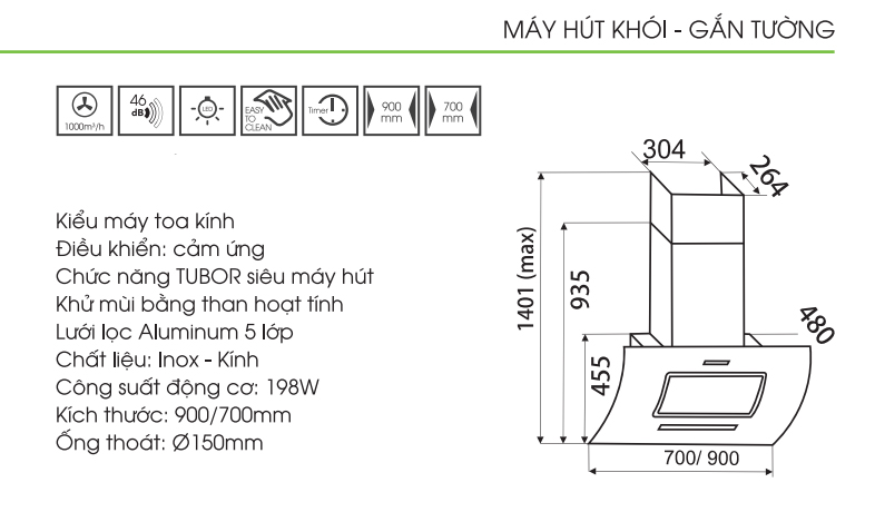 Máy Hút Mùi Faster FS-70CG