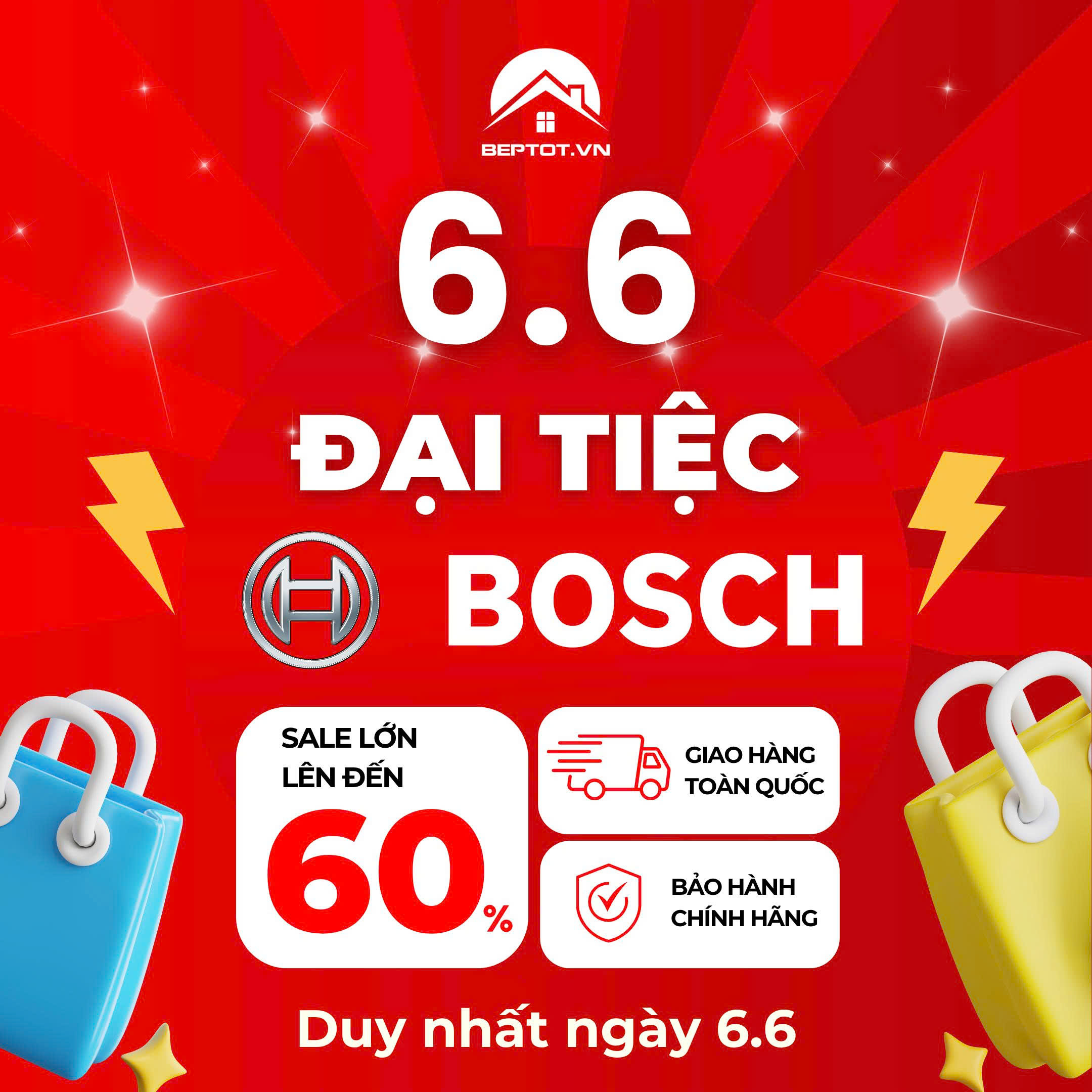 Đại Tiệc Bosch 6.6 Tại Beptot.vn - Siêu Sale Lớn Nhất Năm Giảm Đến 60%