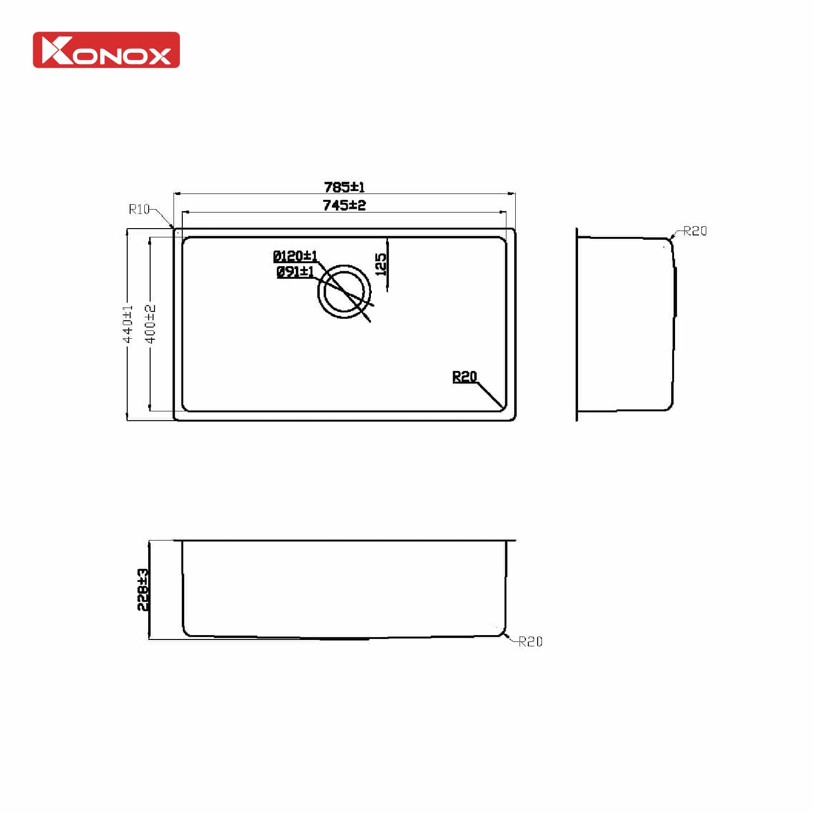 Chậu Rửa Bát Konox Turkey Sink STELO 780U