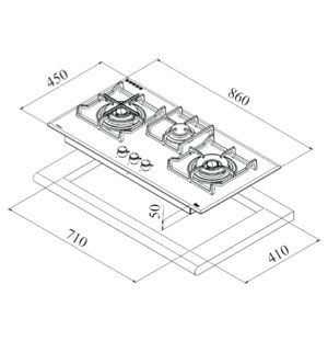 Bếp gas âm Teka CGW LUX 86 3G AI AL CI 2TR 5kW