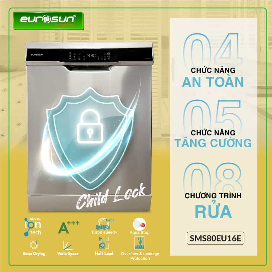 Máy Rửa Bát Eurosun SMS80EU16E