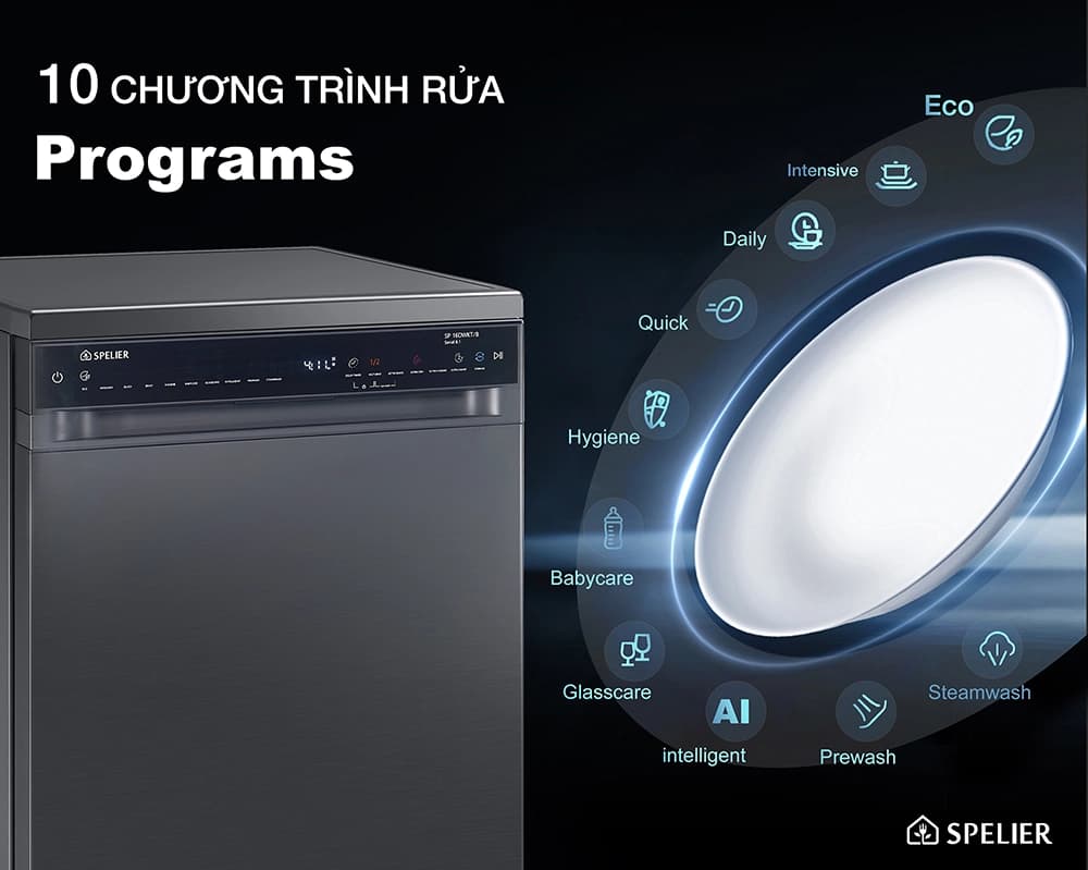 Máy Rửa Bát Spelier SP 16 DWKT/B