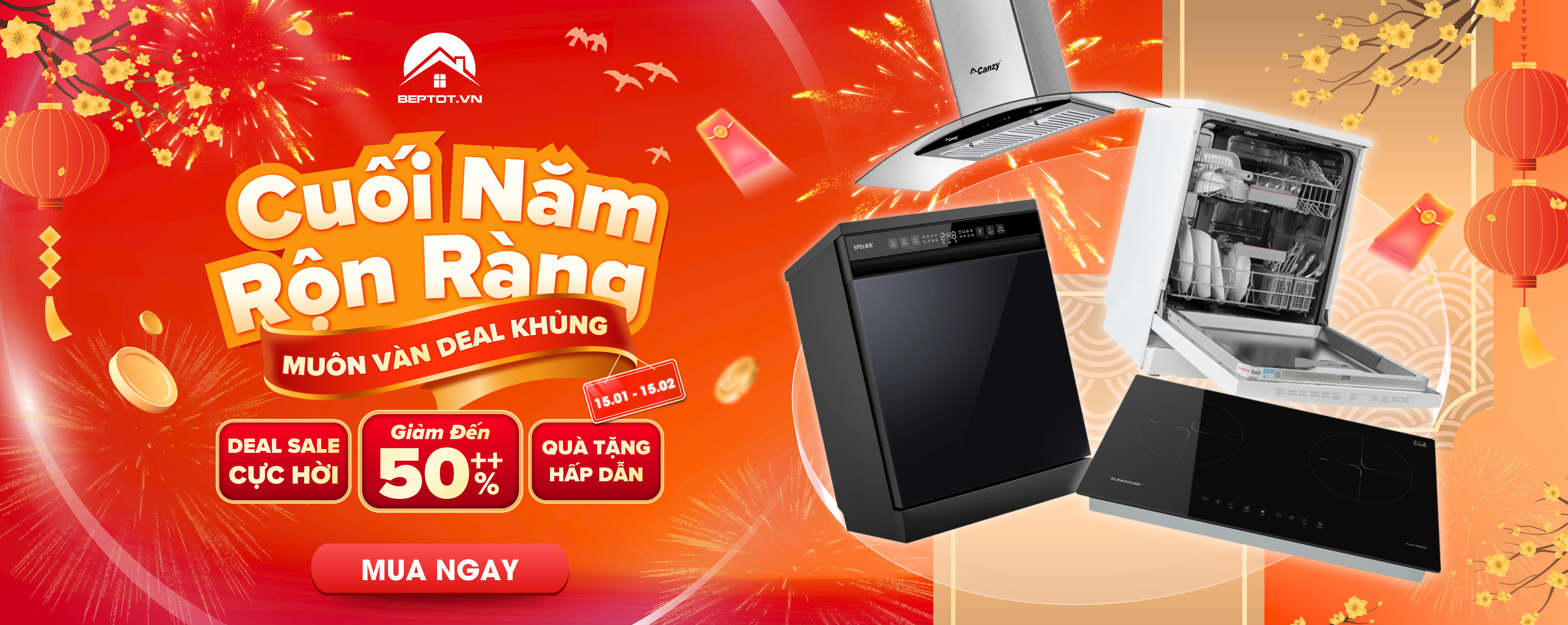 Cuối Năm Rộn Ràng – Muôn Vàn Deal Khủng | Sale Thiết Bị Bếp Đón Tết Tại Beptot.vn