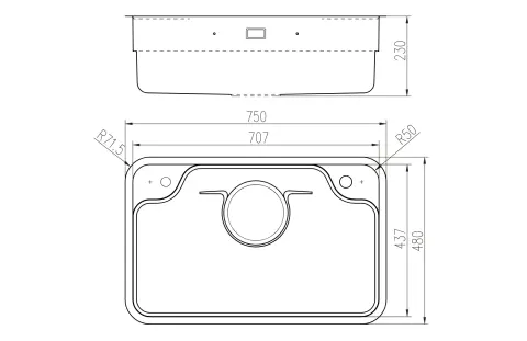 Chậu Rửa Bát 1 Hố NOBINOX ARVO B275