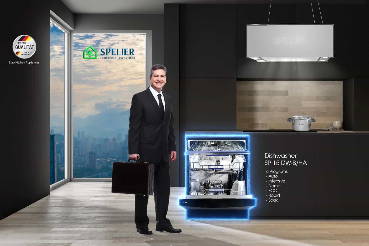 Máy Rửa Bát Spelier SP 15DW-B/HA