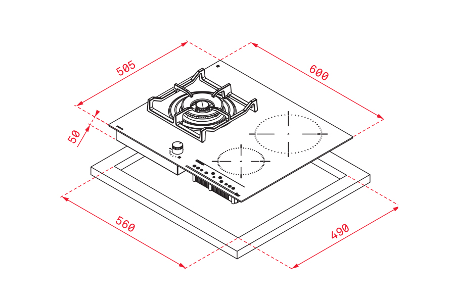 Bếp gas âm kết hợp từ Teka IG 620 1G AI AL DR CI