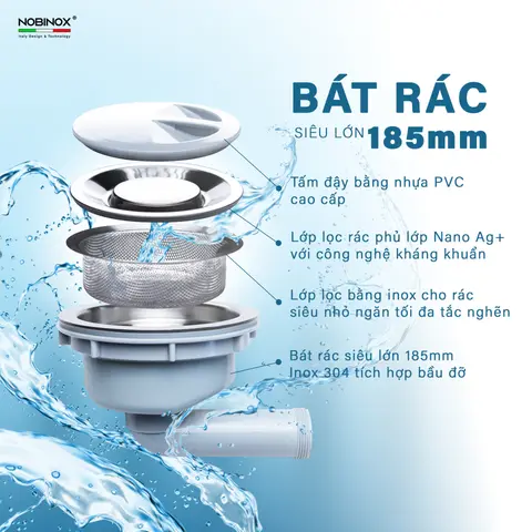 Chậu Rửa Bát 1 Hố NOBINOX LIRA NJ562D