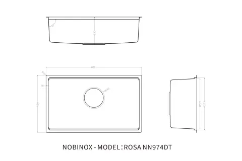 Chậu Rửa  Bát 1 Hố NOBINOX ROSA NN974DT