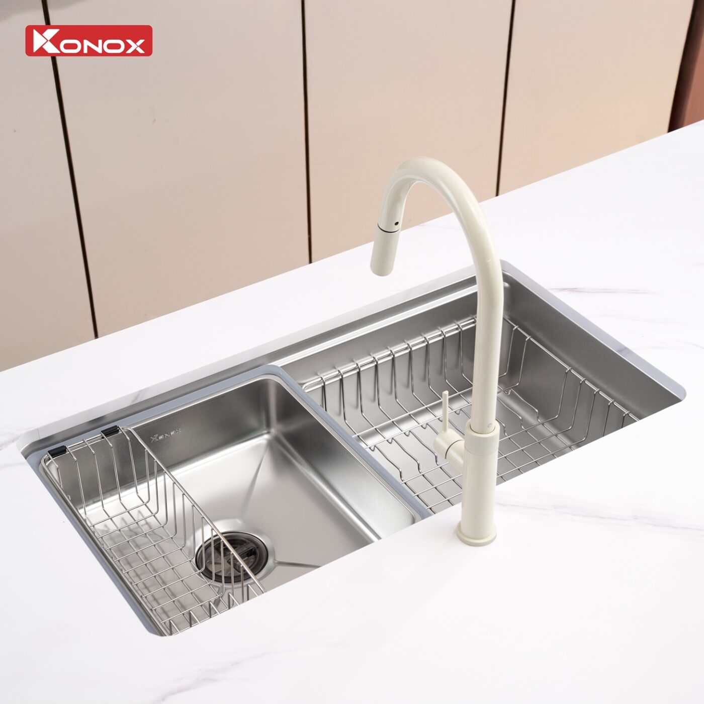 Chậu Rửa Bát Konox Phong Cách Nhật Bề Mặt Mịn Tari 780SM