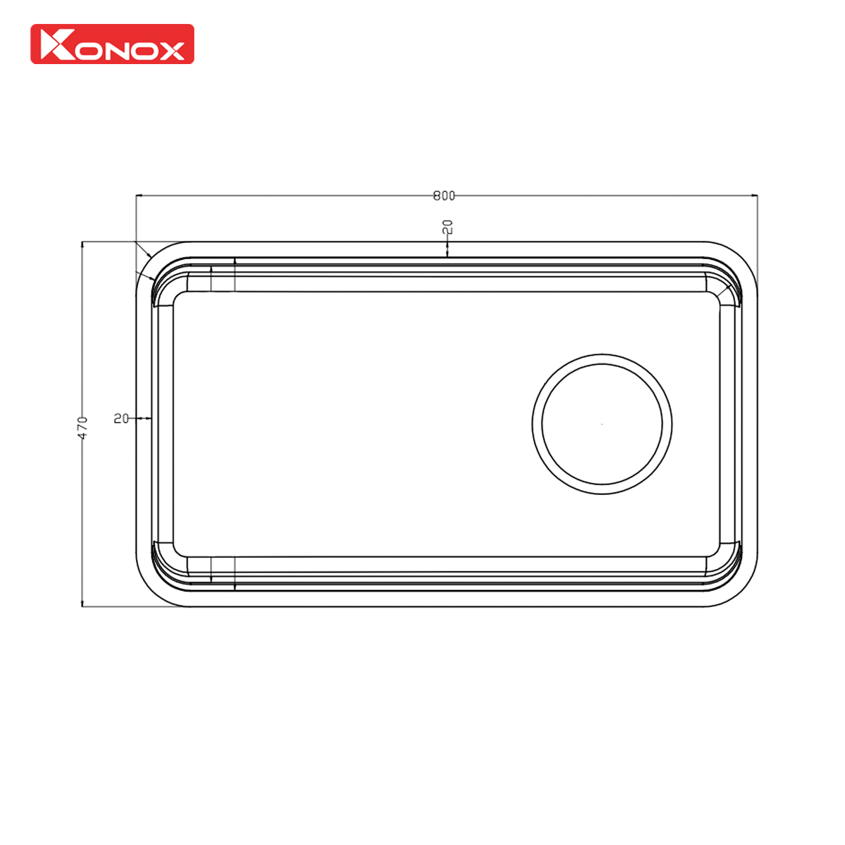 Chậu Rửa Bát Konox Phong Cách Nhật Chống Xước Tari Smart 8047