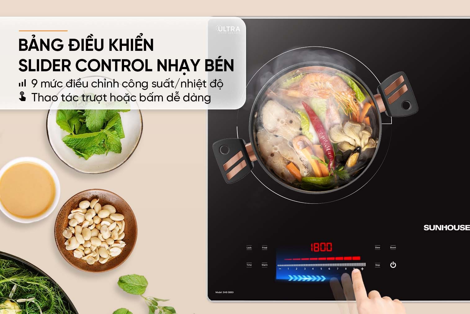 Bảng điều khiển Bếp Từ Sunhouse SHB-588DI