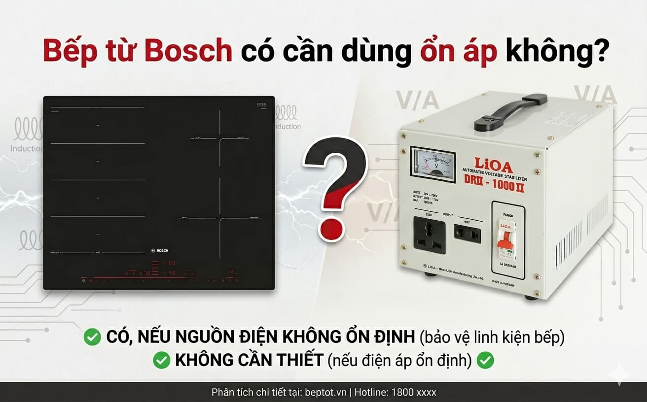 Bếp Từ Bosch Có Cần Dùng Ổn Áp Không? Khi Nào Nên Dùng & Lưu Ý Quan Trọng