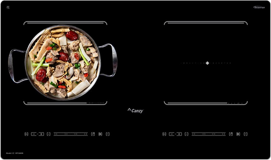 Chức năng tự nhận diện vùng nấu bếp từ Canzy CZ-NTC68HN