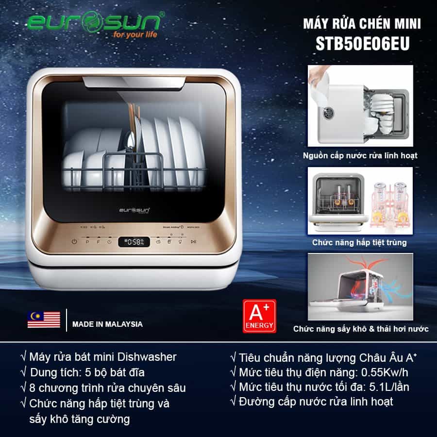Máy Rửa Bát Eurosun STB50E06EU