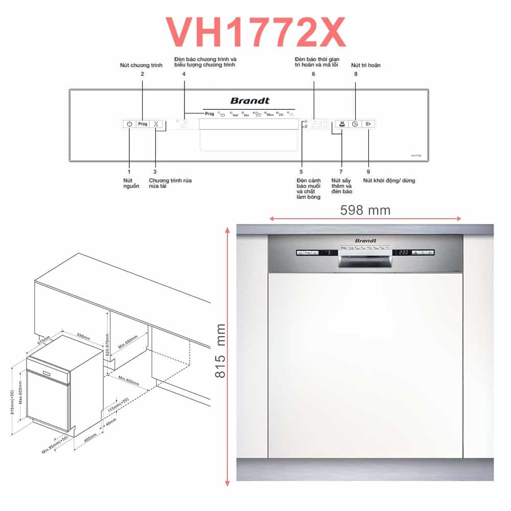 Máy Rửa Bát Brandt VH1772X