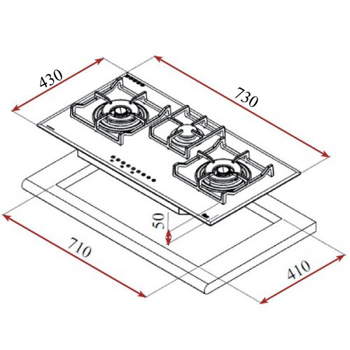 Bếp gas âm Teka E/730 3G AI TR