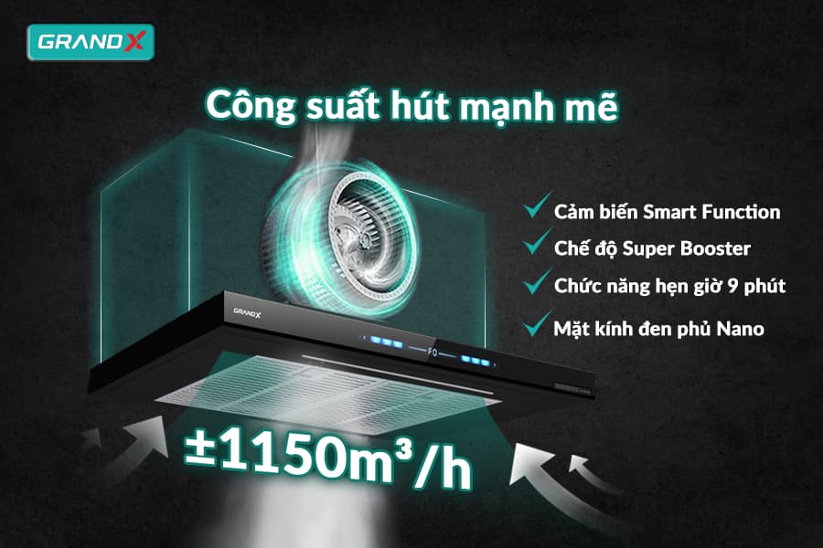 Công suất hút Máy Hút Mùi Grandx GX H70F85B