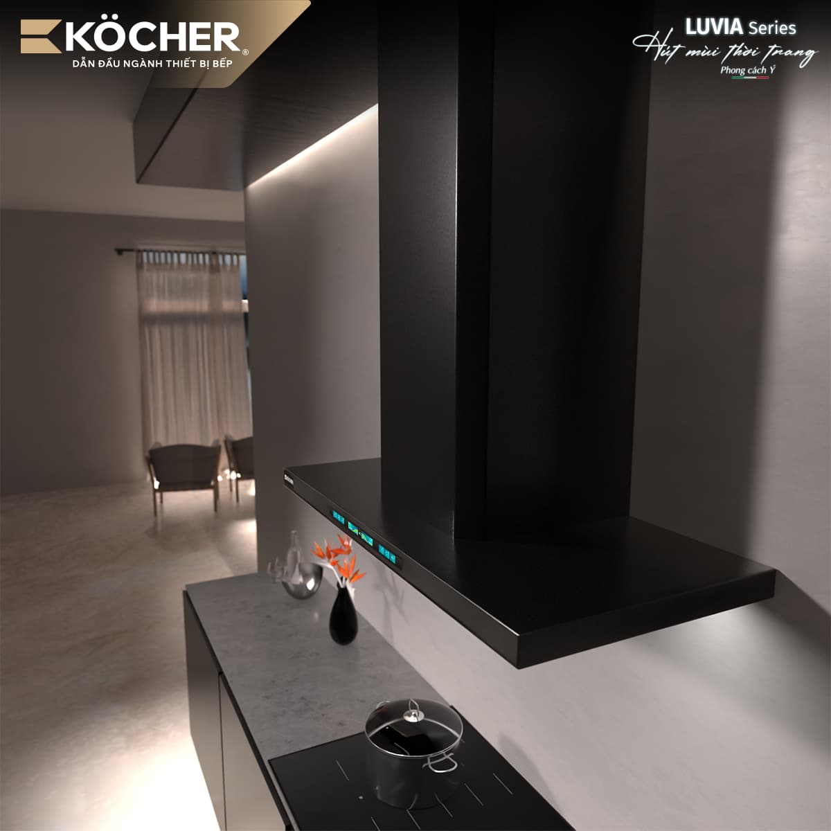 Máy Hút Mùi Kocher Luvia Black Matte