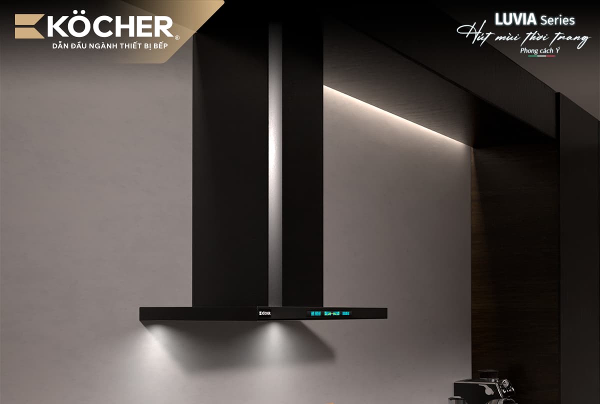Máy Hút Mùi Kocher Luvia Black Matte với thiết kế Slim Fit tinh tế