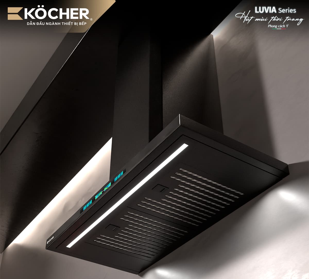Máy Hút Mùi Kocher Luvia Black Matte
