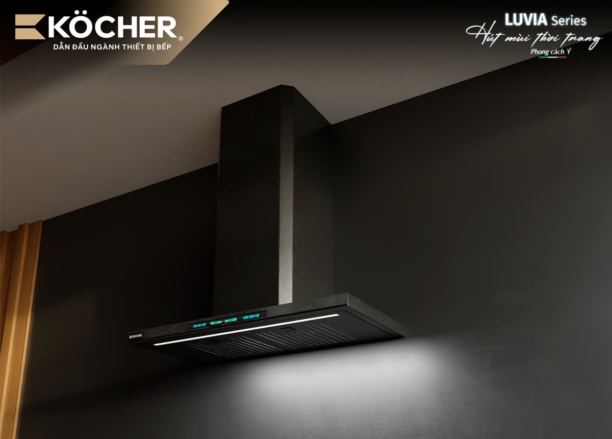 Máy Hút Mùi Kocher Luvia Black Matte cho không gian bếp luôn thoáng 