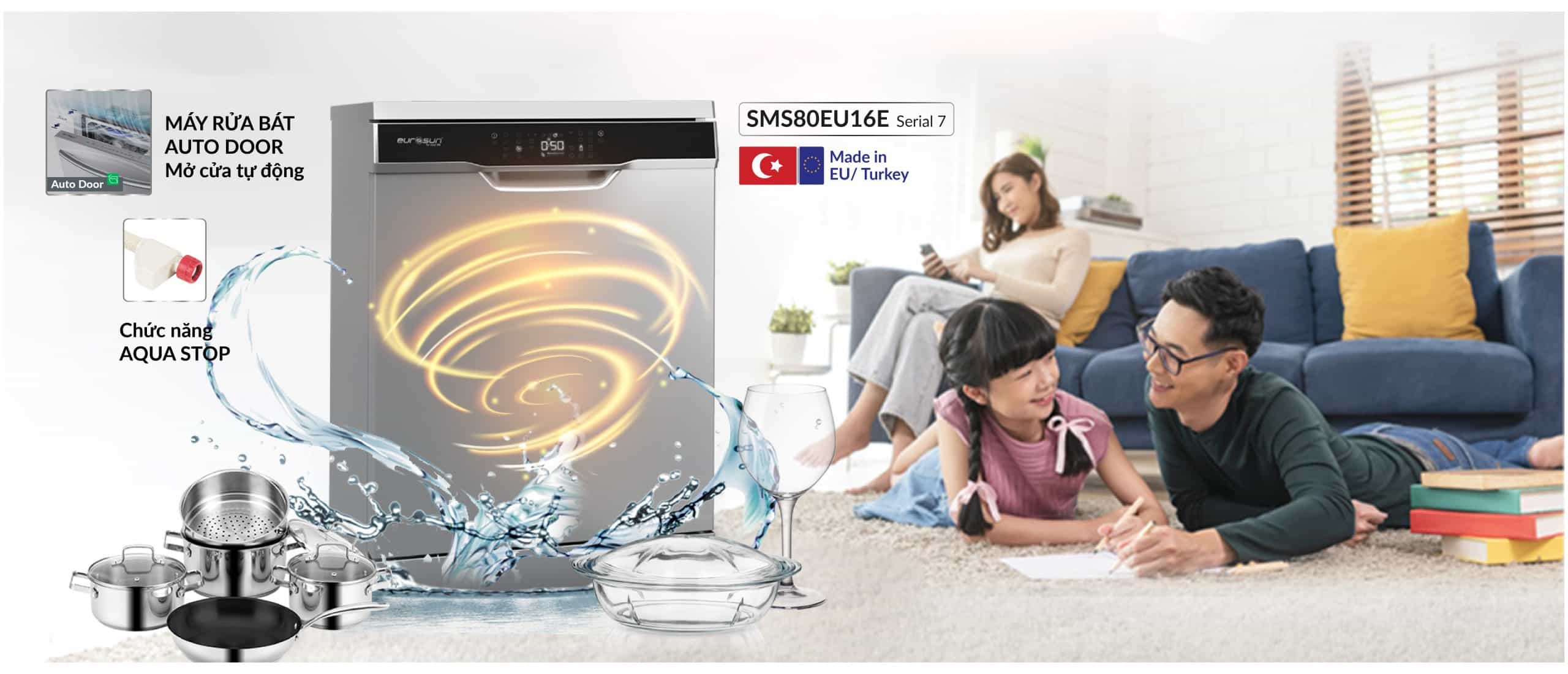 Máy Rửa Bát Eurosun SMS80EU16E