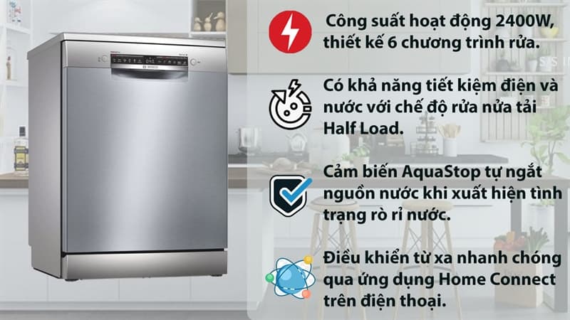 Máy Rửa Bát Bosch Serie 4 – Giải Pháp Tiết Kiệm Cho Gia Đình Trẻ