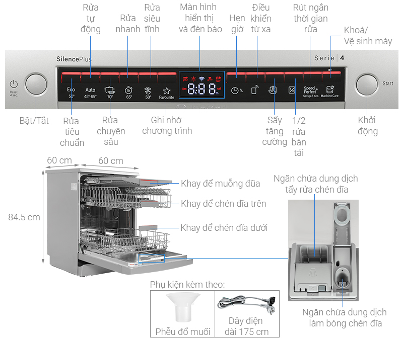 Máy Rửa Bát Độc Lập Bosch SMS4EMI06E