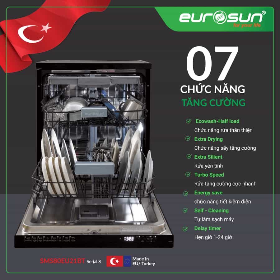 Máy Rửa Bát Eurosun SMS80EU21BT