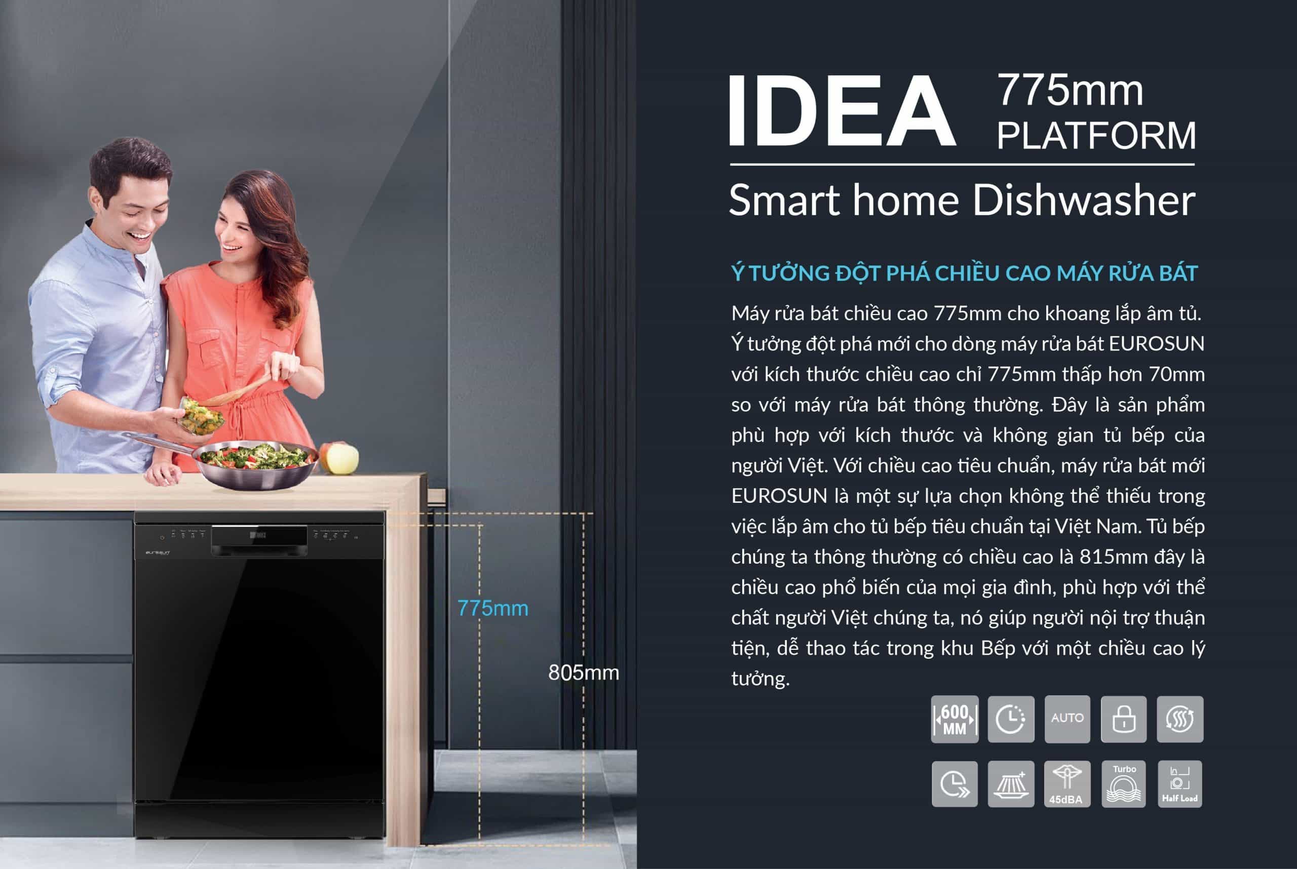 Máy Rửa Bát Eurosun SMS78EU12EB