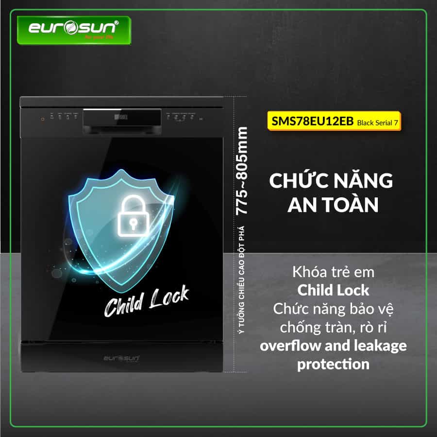 Máy Rửa Bát Eurosun SMS78EU12EB