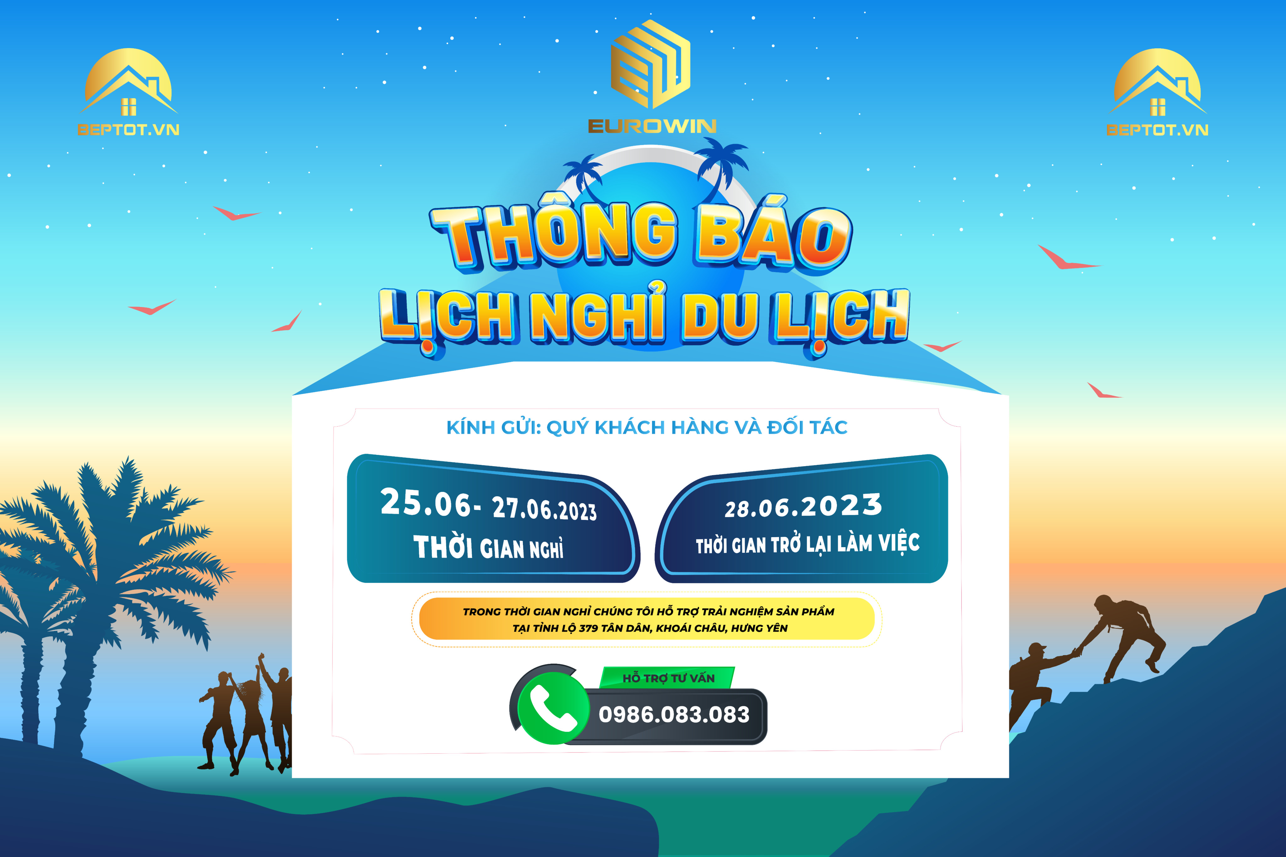 Bếp Tốt thông báo kỳ nghỉ du lịch hè 2023